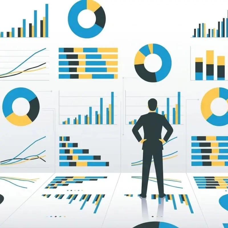 蓄積されたデータとコンサルタントのイメージ