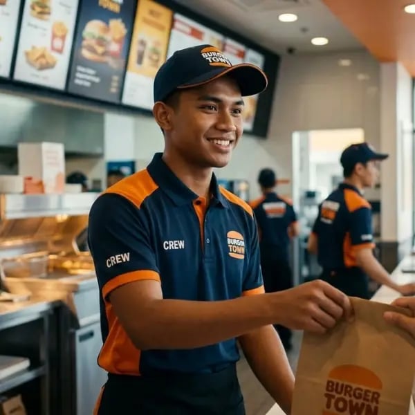 大手ハンバーガーチェーンで働く海外人材のイメージ